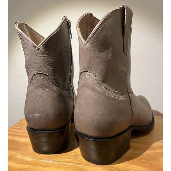 Alvies Boots W 10.5 | M 9 Gray Leather Ankle Zip Shorty * display pair * NWD * - Picture 3 of 11